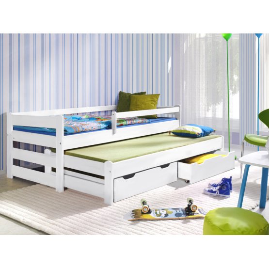 Detská posteľ s prístelkou DOPLO - biela 