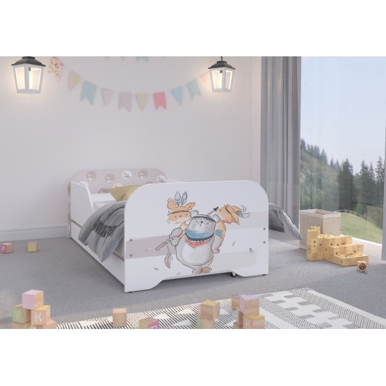 Detská posteľ MIKI 160 x 80 cm - Medveď a líšky