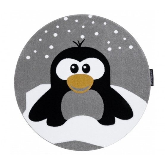 Okrúhly koberec PETIT - Tučniak - sivý