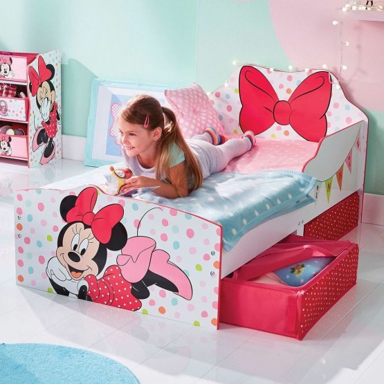 Detská posteľ Minnie Mouse s úložným priestorom