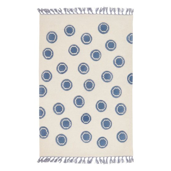 Detský koberec Ring - krémovo-modrý
