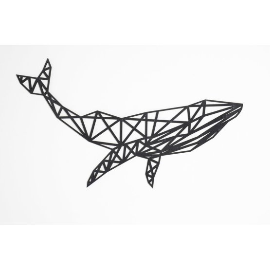 Drevený geometrický obraz - Veľryba - rôzne farby Farba: čierna