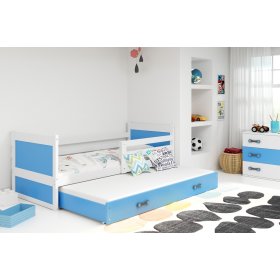 Detská posteľ s prístelkou Rocky - bielo-modrá