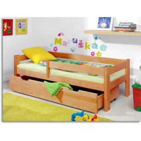 Detská posteľ so zábranou - jelša
