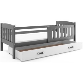 Detská posteľ EXCLUSIVE - sivá s bielym detailom, BMS