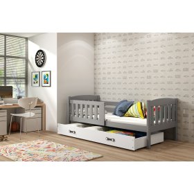 Detská posteľ EXCLUSIVE - sivá s bielym detailom, BMS