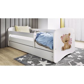 Detská posteľ so zábranou Ourbaby -Méďa - biela