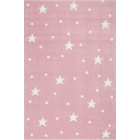 Detský koberec HEAVEN - ružový/biely