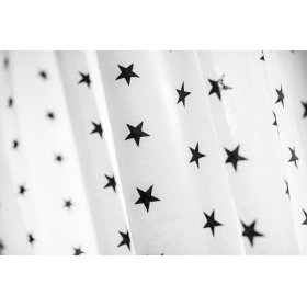 Detské závesy - biele s čiernymi hviezdičkami 31
