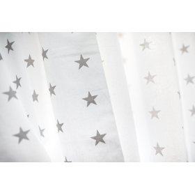 Detské závesy - biele so šedými hviezdičkami 19