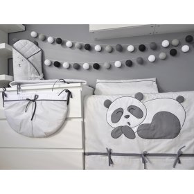 Detské 3-dielne obliečky Panda - sivé, Modenex