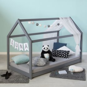 Detská posteľ domček - sivá