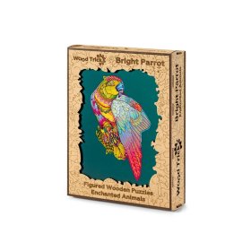 Farebné drevené puzzle - papagáj, Wood Trick