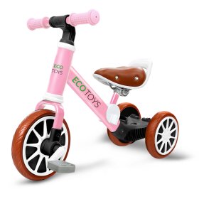 Detský bicykel Ellie 3v1 - ružové, EcoToys