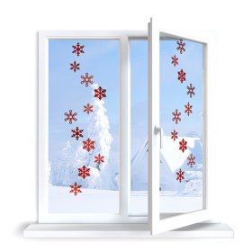 Samolepky na okno - vzor 10 - snehové vločky, Mint Kitten