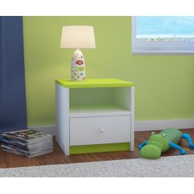 OURBABY detský nočný stolík - zeleno-biely