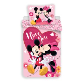 Detské obliečky 100 x 135 cm + 40 x 60 cm Mickey a Minnie kiss