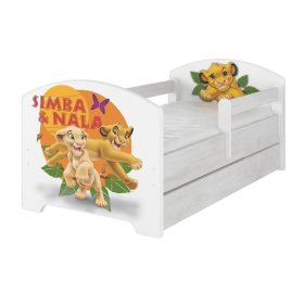 Detská posteľ so zábranou - Leví kráľ - dekor nórska borovica, BabyBoo, The Lion King