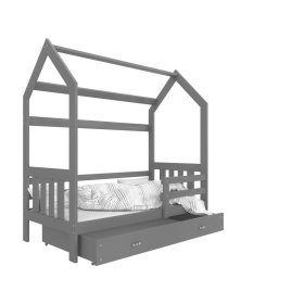 Detská posteľ domček Filip - sivá, AJK meble