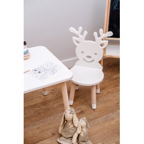 Detský stôl so stoličkami - Jeleň - biely, Ourbaby