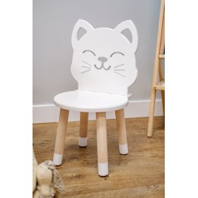 Detská stolička - Mačička - biela
