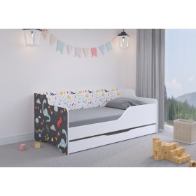 Detská posteľ s chrbtom LILU 160 x 80 cm - Dinosaury, Wooden Toys
