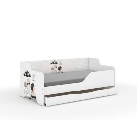 Detská posteľ s chrbtom LILU 160 x 80 cm - Dievčatko na výlete, Wooden Toys