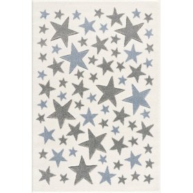 Detský koberec Stella - krémovo-modrý