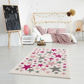 Detský koberec Stella - krémovo-ružový, LIVONE