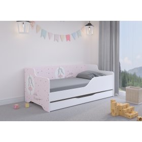 Detská posteľ s chrbtom LILU 160 x 80 cm - Princezná, Wooden Toys
