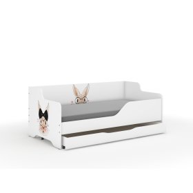 Detská posteľ s chrbtom LILU 160 x 80 cm - Zajačik, Wooden Toys