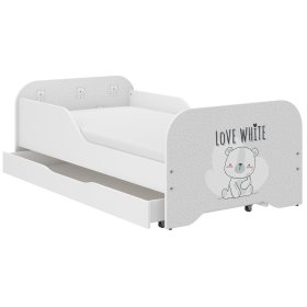 Detská posteľ MIKI 160 x 80 cm - Biely medvedík, Wooden Toys