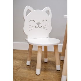 Detský stôl so stoličkami - Mačička - biely, Ourbaby®