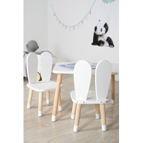 Detský stôl so stoličkami - Ušká - biely, Ourbaby®