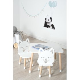 Detský stôl so stoličkami - Líška - biely, Ourbaby®