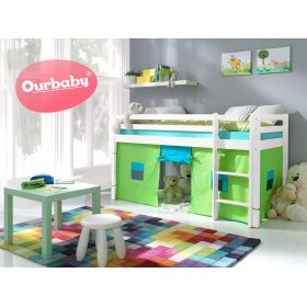 Detská vyvýšená posteľ Ourbaby Modo - biela, Ourbaby®