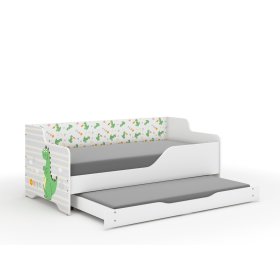Detská posteľ s chrbtom LILU 160 x 80 cm - Dino, Wooden Toys