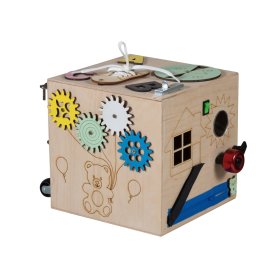 Drevená Montessori kocka - prírodná