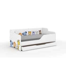 Detská posteľ s chrbtom LILU 160 x 80 cm - ZOO, Wooden Toys