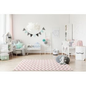Detský koberec Zick - ružovo-krémový, LIVONE