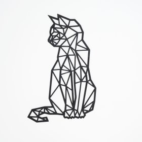 Drevený geometrický obraz - Mačka - rôzne farby, Elka Design