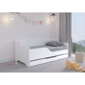 Detská posteľ s chrbtom LILU 160 x 80 cm - Biela, Wooden Toys