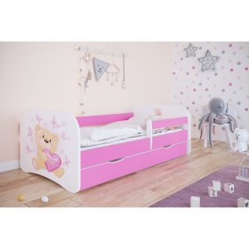 OURBABY detská posteľ so zábranou - macko - ružová, Ourbaby