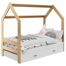 Domčeková posteľ Paula so zábranou 160 x 80 cm - biela / borovica, Magnat