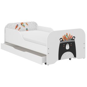 Detská posteľ MIKI 160 x 80 cm - Čiernobiely medveď, Wooden Toys
