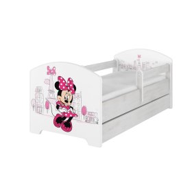 Detská posteľ so zábranou - Minnie Mouse v Paríži - biela, BabyBoo, Minnie Mouse