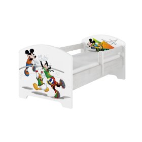 Detská posteľ so zábranou - Mickey a volejbal - dekor nórska borovica, BabyBoo, Mickey Mouse Clubhouse