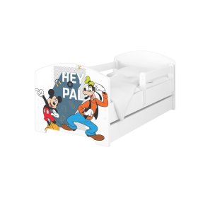 Detská posteľ so zábranou - Mickey a Goofy - biela, BabyBoo, Mickey Mouse Clubhouse