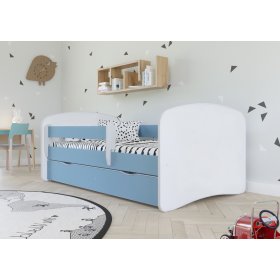 OURBABY detská posteľ so zábranou - modrá a biela, All Meble
