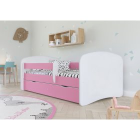 OURBABY detská posteľ so zábranou - ružová a biela, All Meble